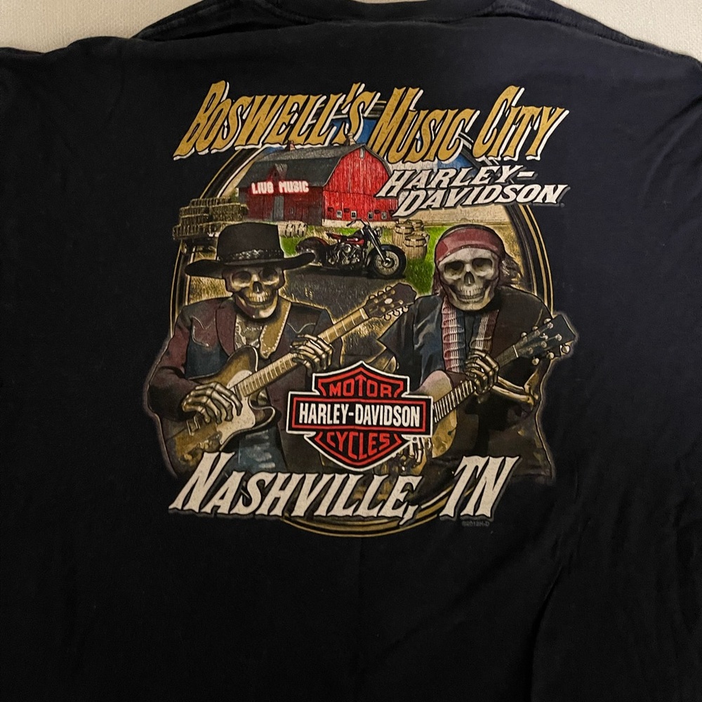 Boswell’s Harley-Davidson Picking Guitars shirt